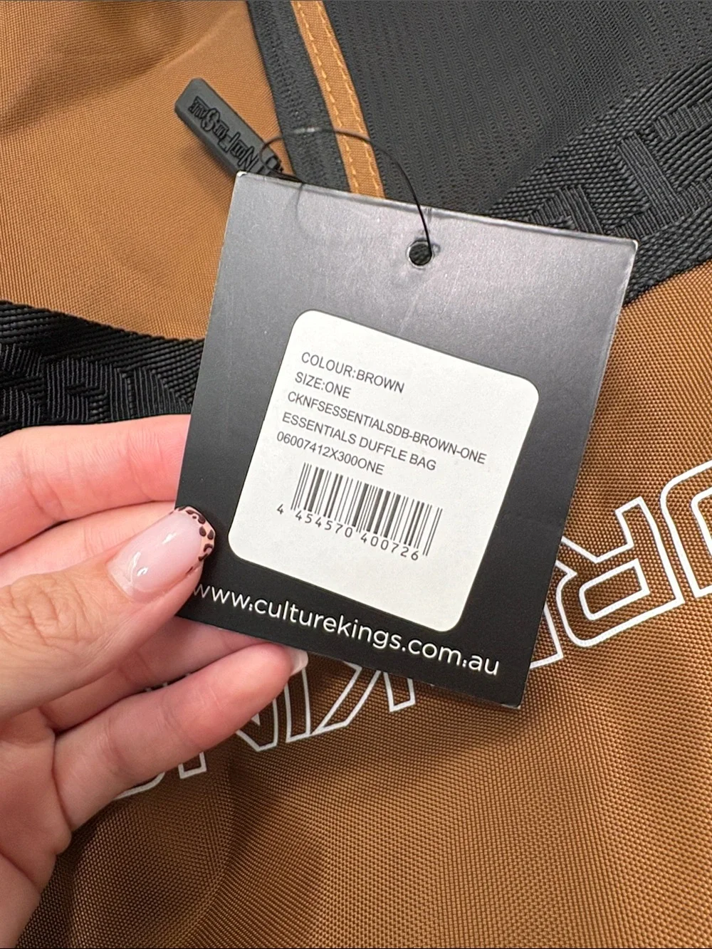 Culture Kings Brown & Black Duffel Bag with Removable Strap